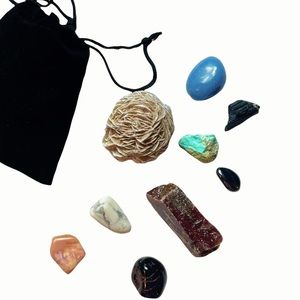 Crystal Stone Set with Black Velvet Bag
